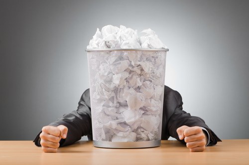 Recyclable office items being processed responsibly